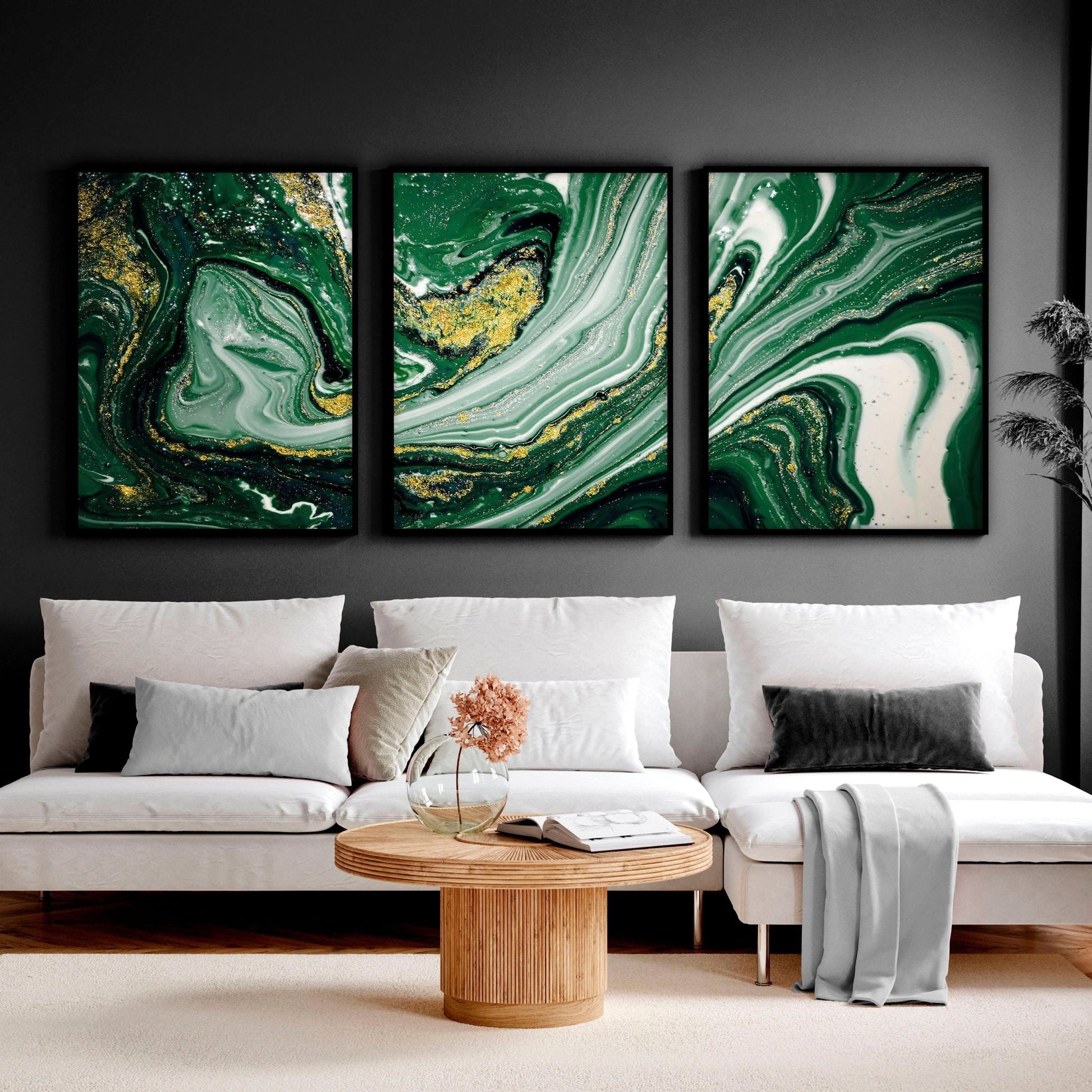 Wall abstract art | set of 3 Marble wall art prints