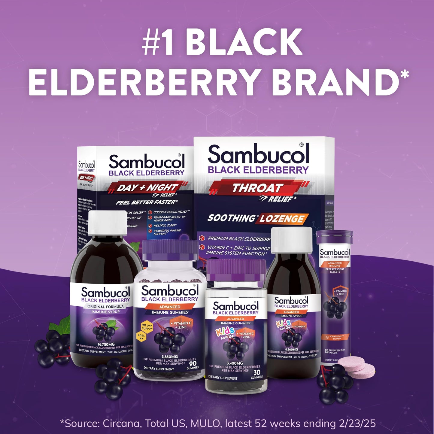 Sambucol Black Elderberry Throat Lozenges - Vitamin C, Zinc & Honey (Gluten-Free) 20 Count