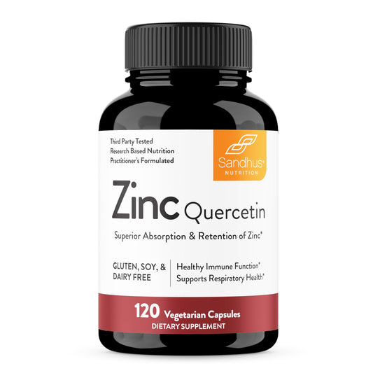 Sandhu's Zinc Quercetin 120 Veg Capsules (Pack of 1) | Immune Support & Antioxidant