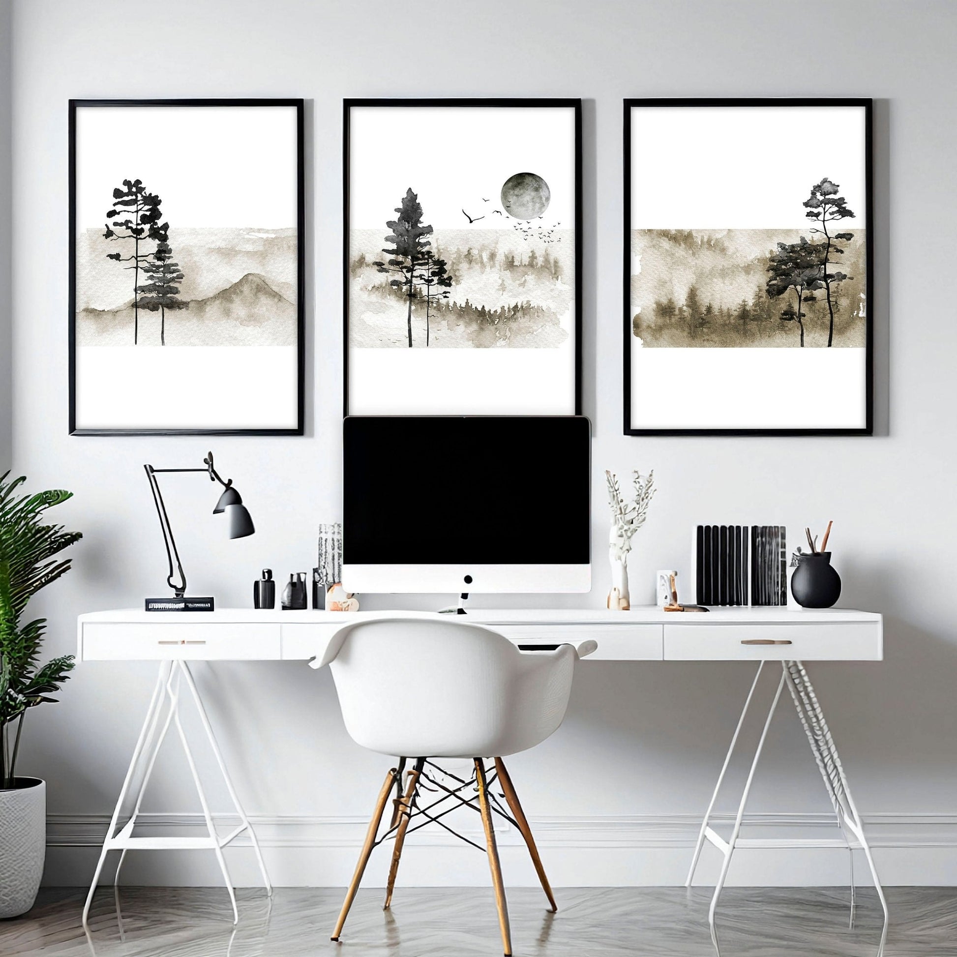 Prints for the office | Set of 3 Scandinavian wall art