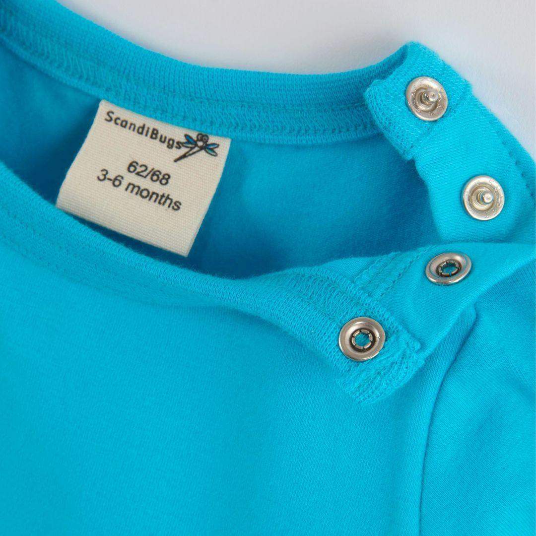 ScandiBugs Own Label Organic Long Sleeve Vest - Tempting Turquoise