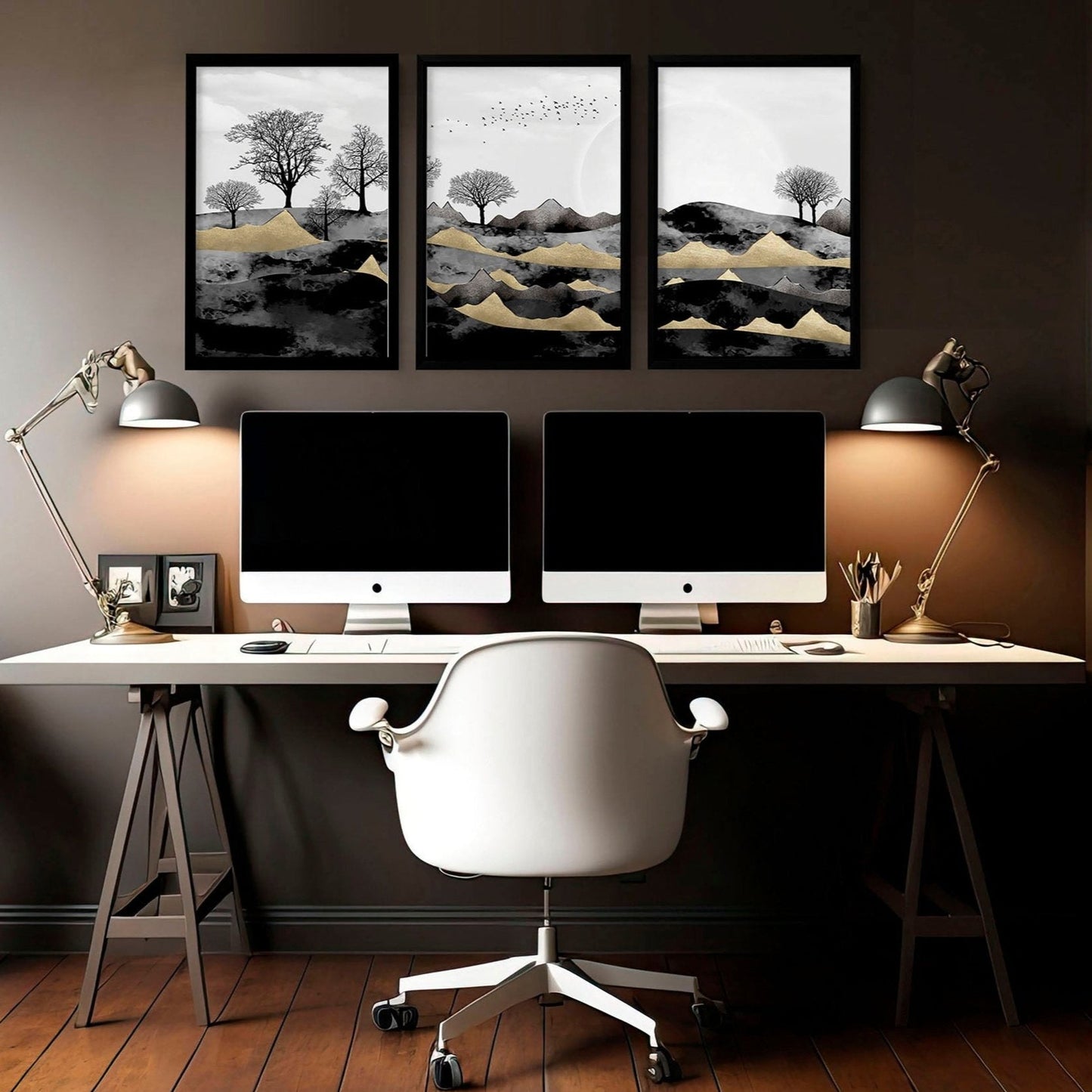 Scandinavian home decor for office | set of 3 wall art prints