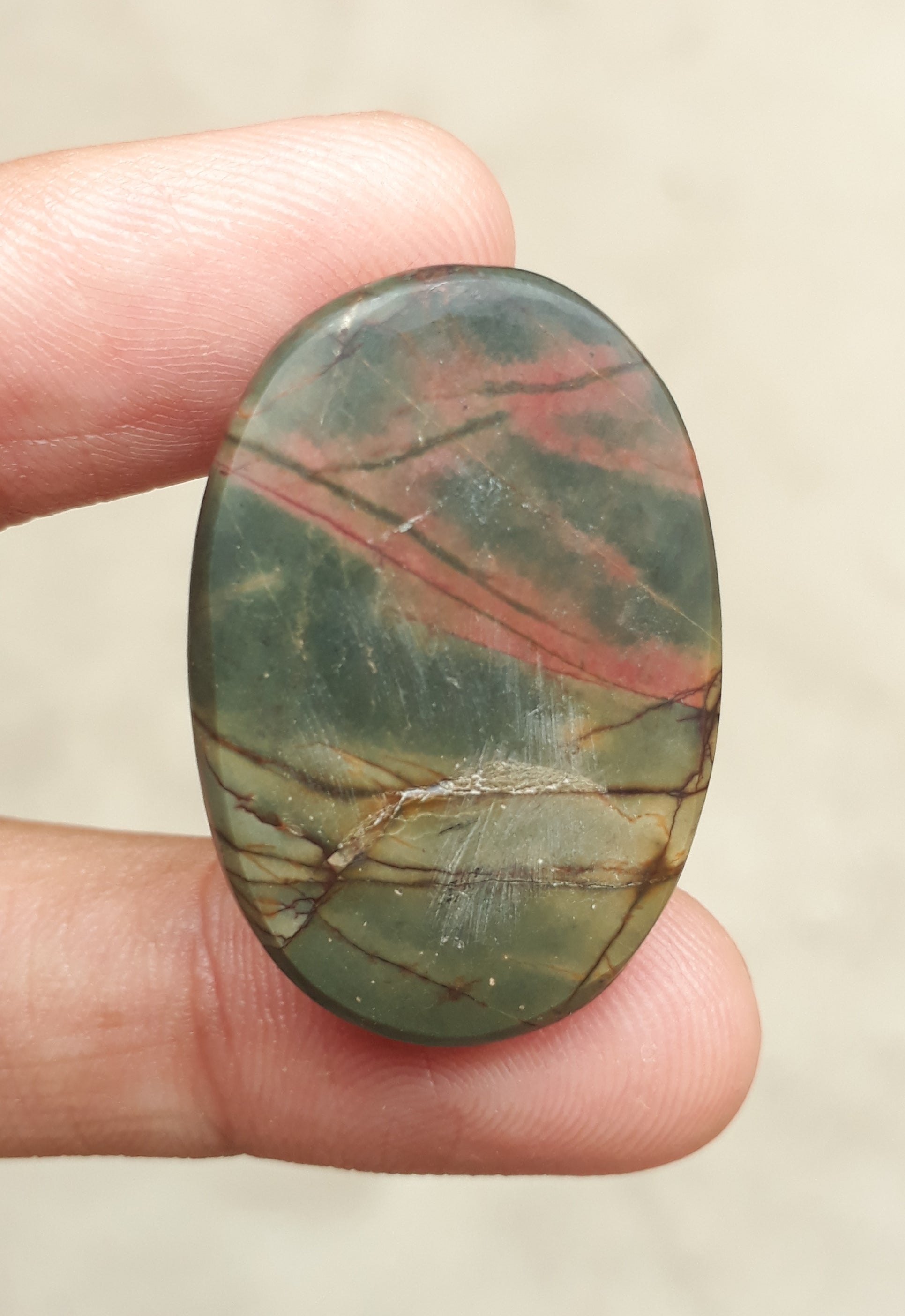 Jasper - Scenic Jasper Cabochon - 32.4x21