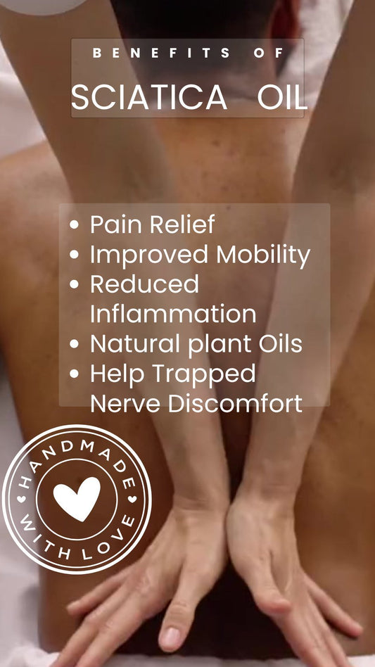 Sciatica & Nerve Pain Relief Oil – Herbal Massage Oil for Nerves Muscles & Joints – Handmade in Yorkshire