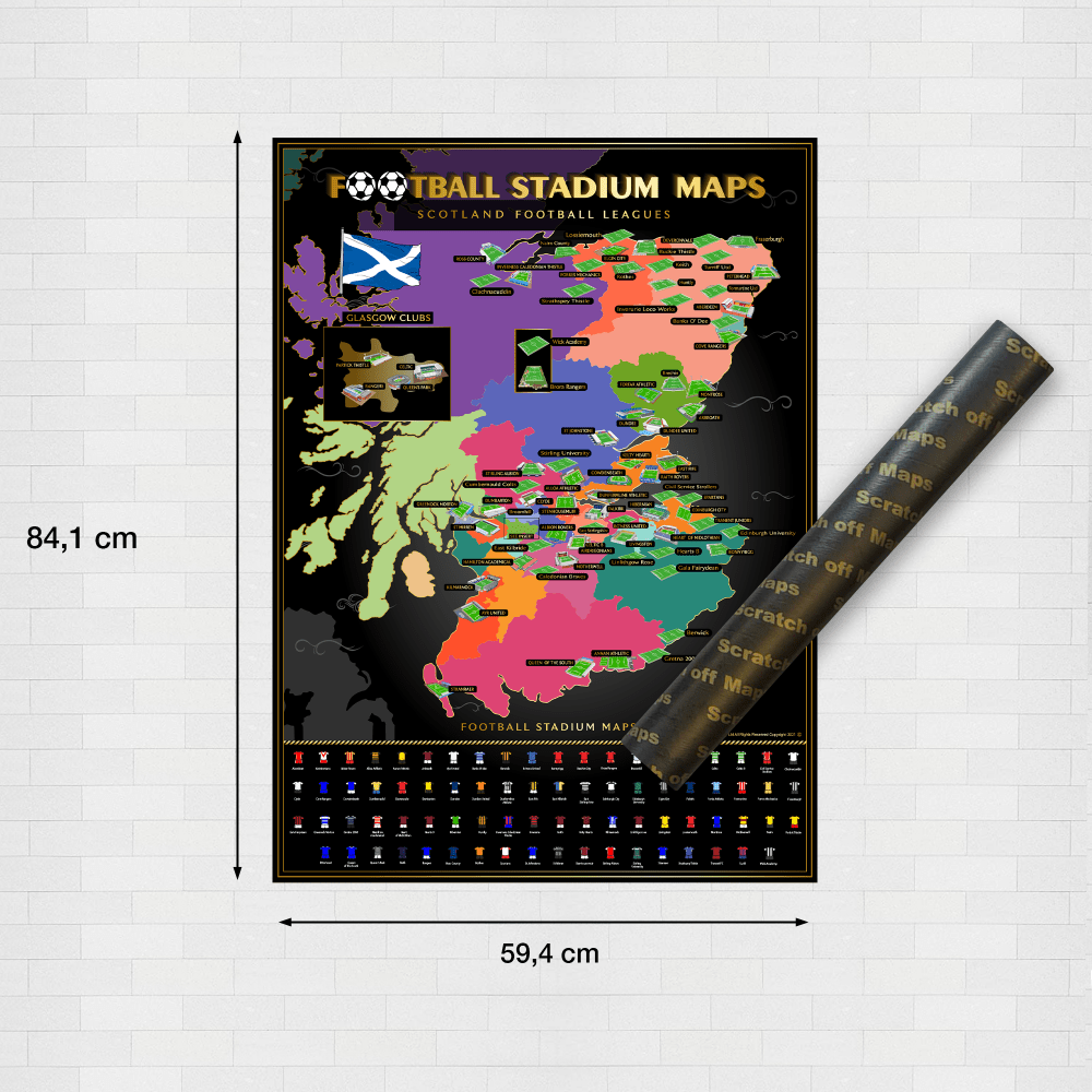 Scotland Football Stadium Scratch-Off Map