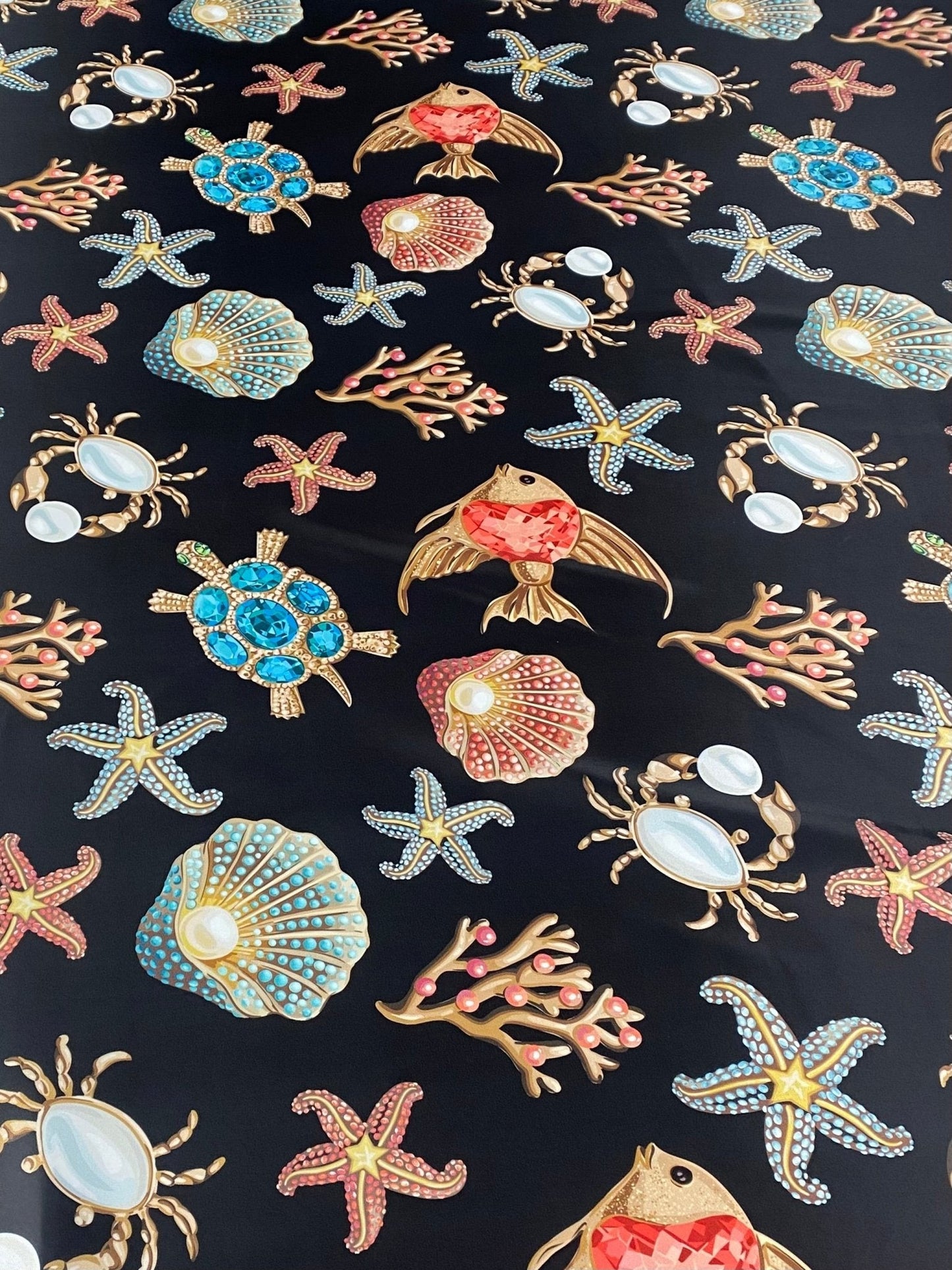 Sea Shell and Starfis Pattern Fabric by the Metre
