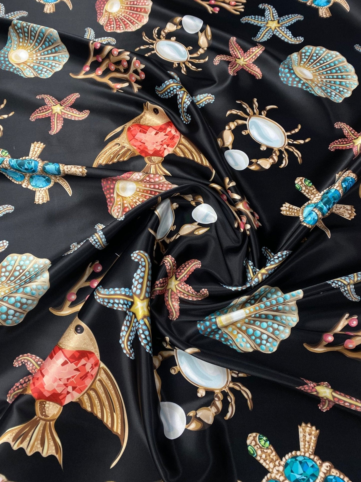 Sea Shell and Starfis Pattern Fabric by the Metre