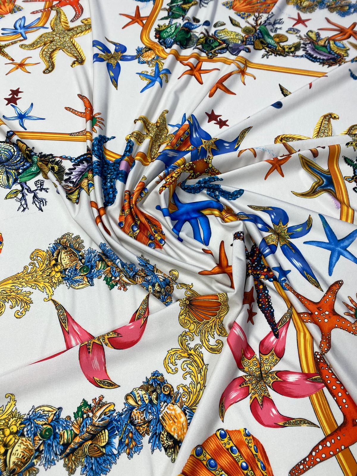 Sea Shell Pattern Fabric by Metre