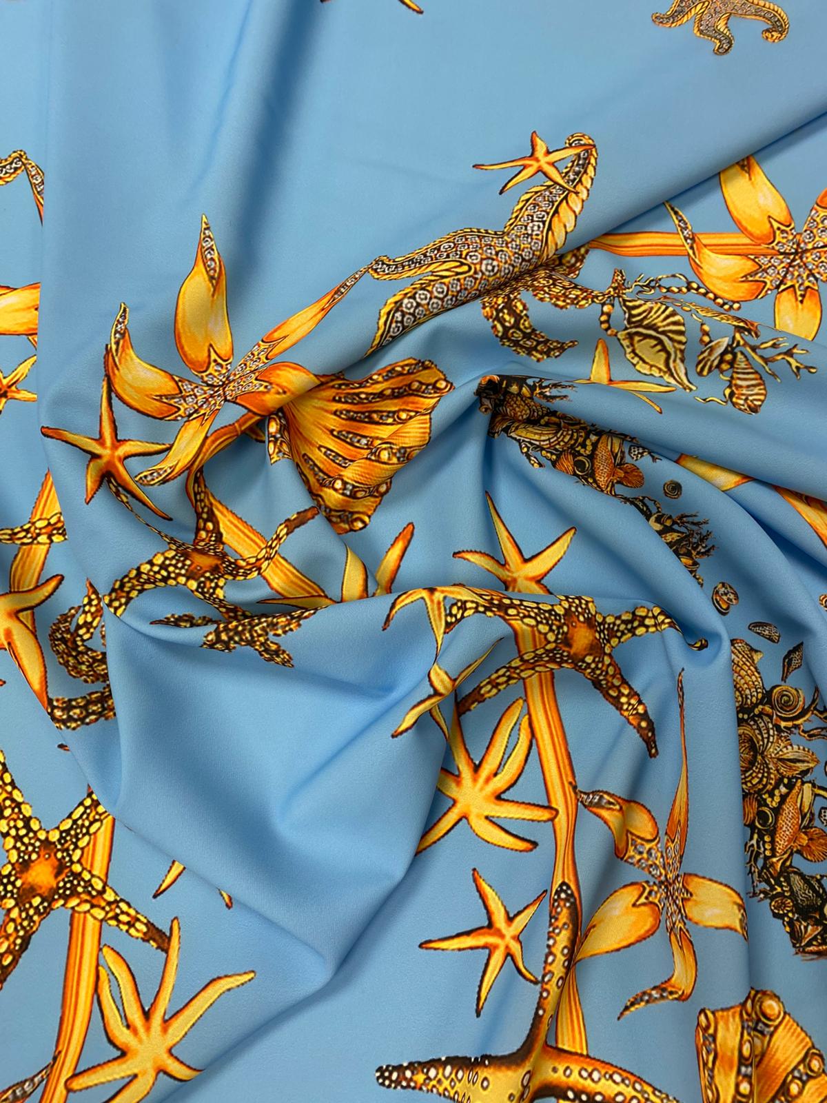 Sea Shell Pattern Fabric by the Metre