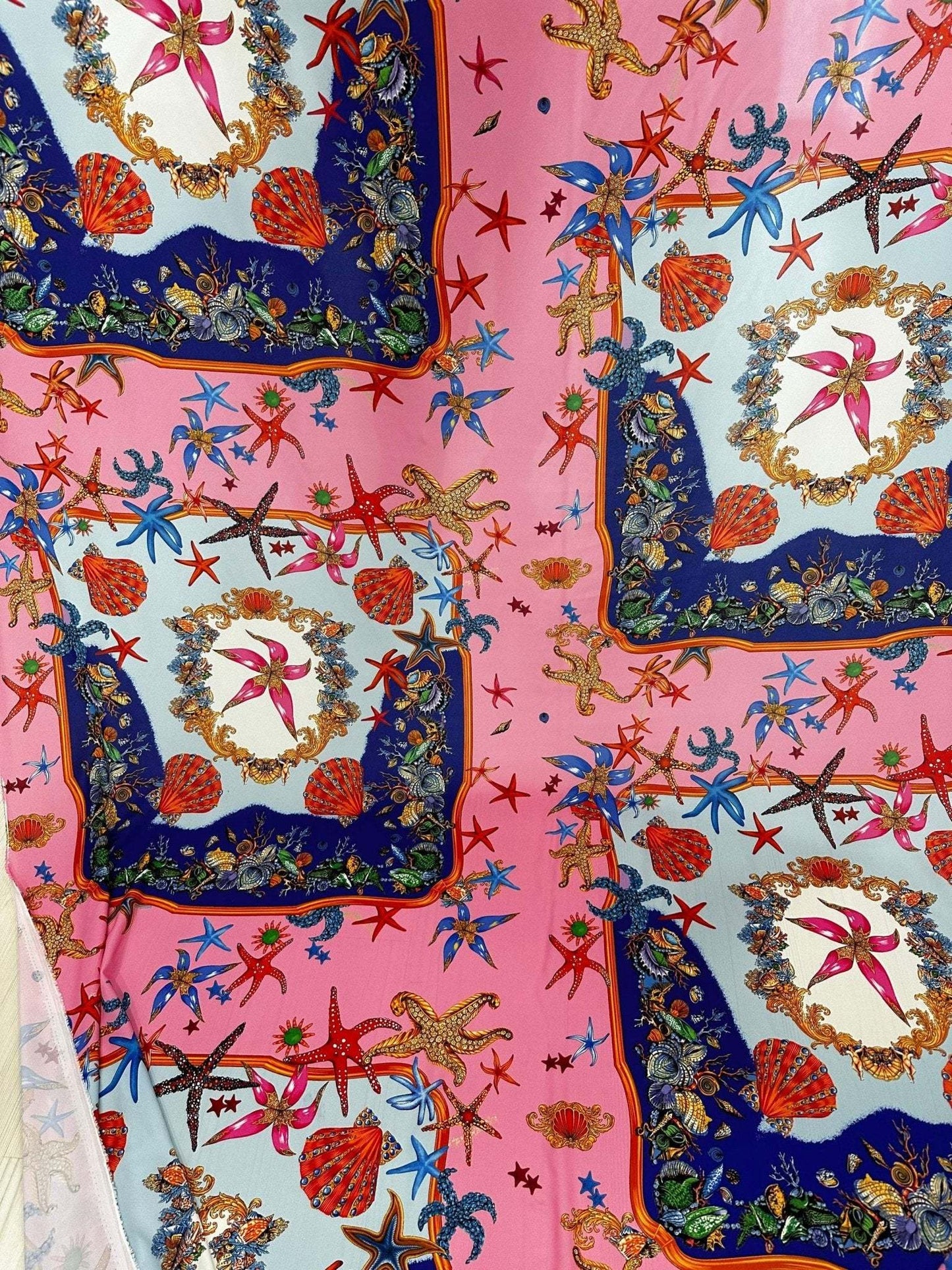 Coastal Sea Shell Fabric By Metre