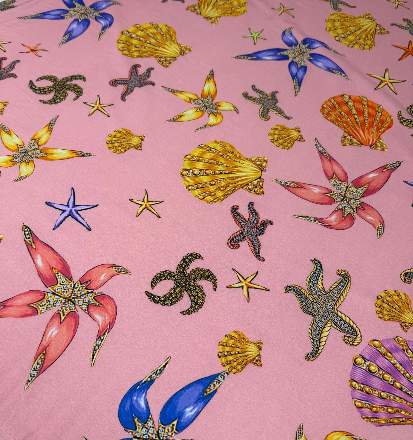 Sea Shell Pattern Sugar Fabric by the Metre