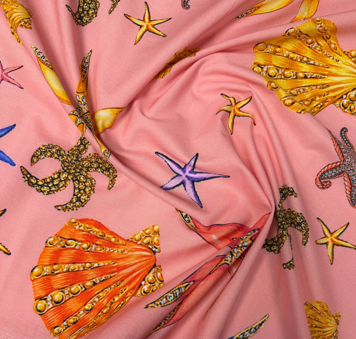 Sea Shell Pattern Sugar Fabric by the Metre