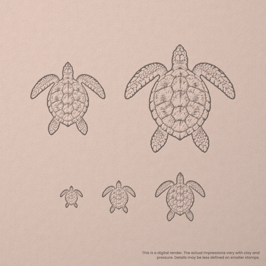 Sea Turtle Stamps - Photo Textured
