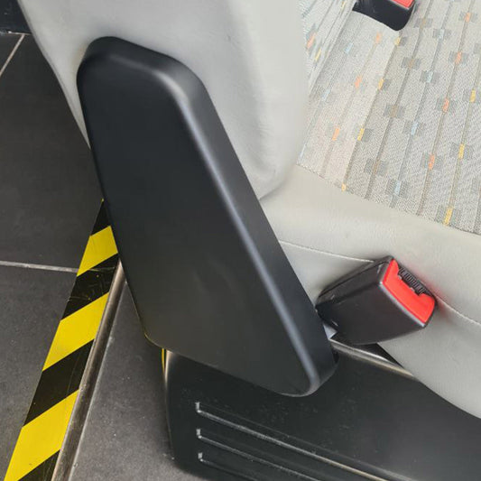 For VW T6 Twin Seat Hinge Covers – Matte Black Finish for Transporter Interior Styling Upgrade