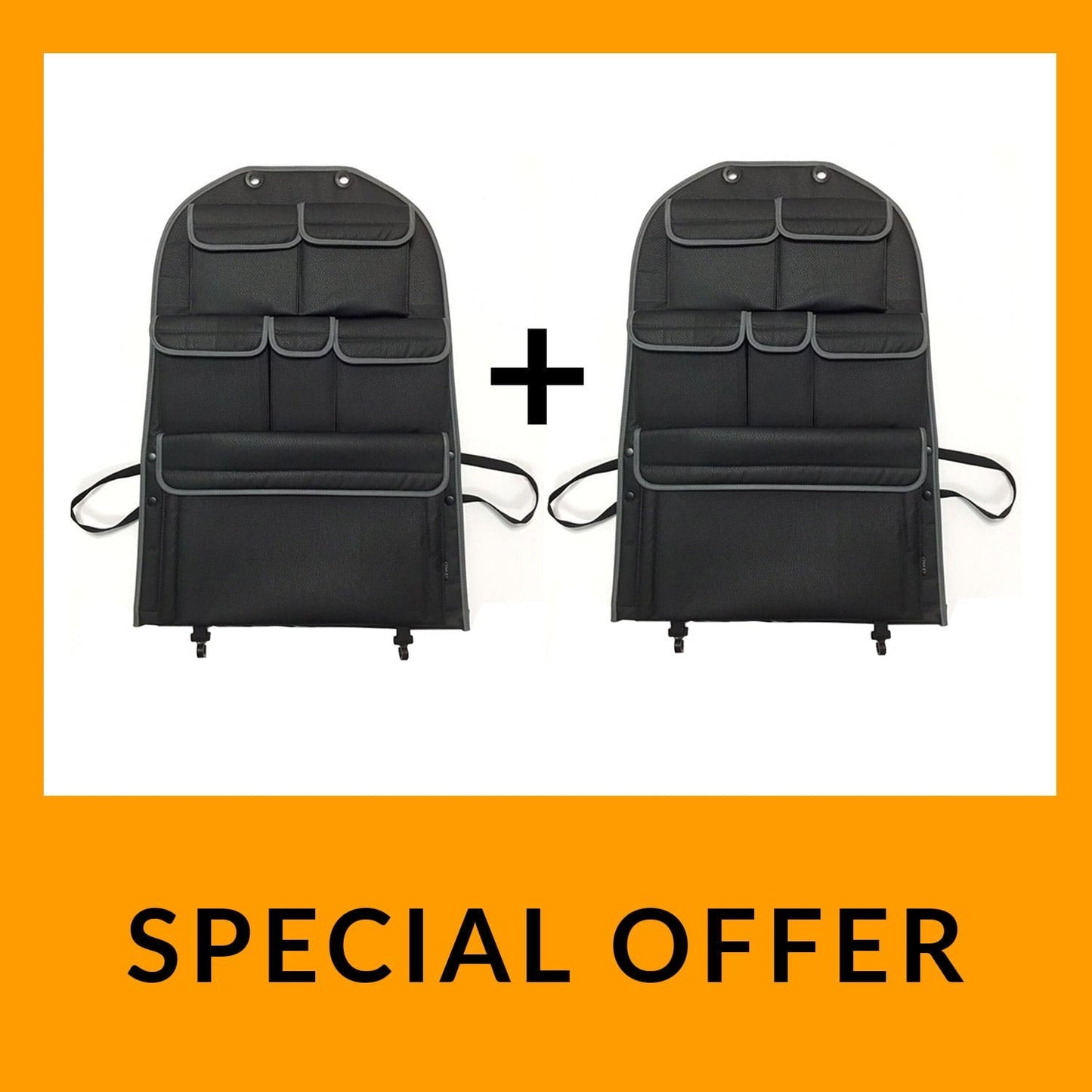 For VW T5 T5.1 Transporter Campervan Leatherette Back Seat Organiser – 2-Piece Bundle | Van-X