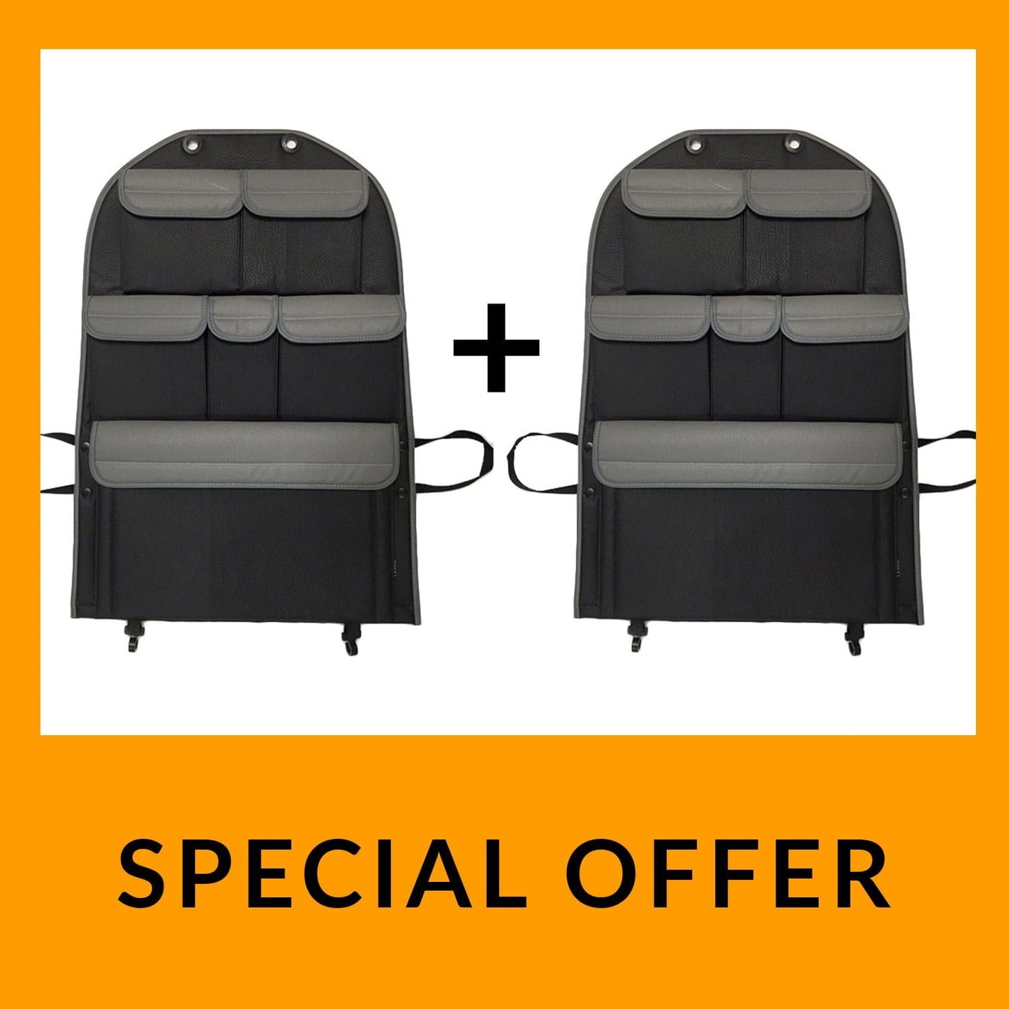 For VW T5 T5.1 Transporter Campervan Leatherette Back Seat Organiser – 2-Piece Bundle | Van-X