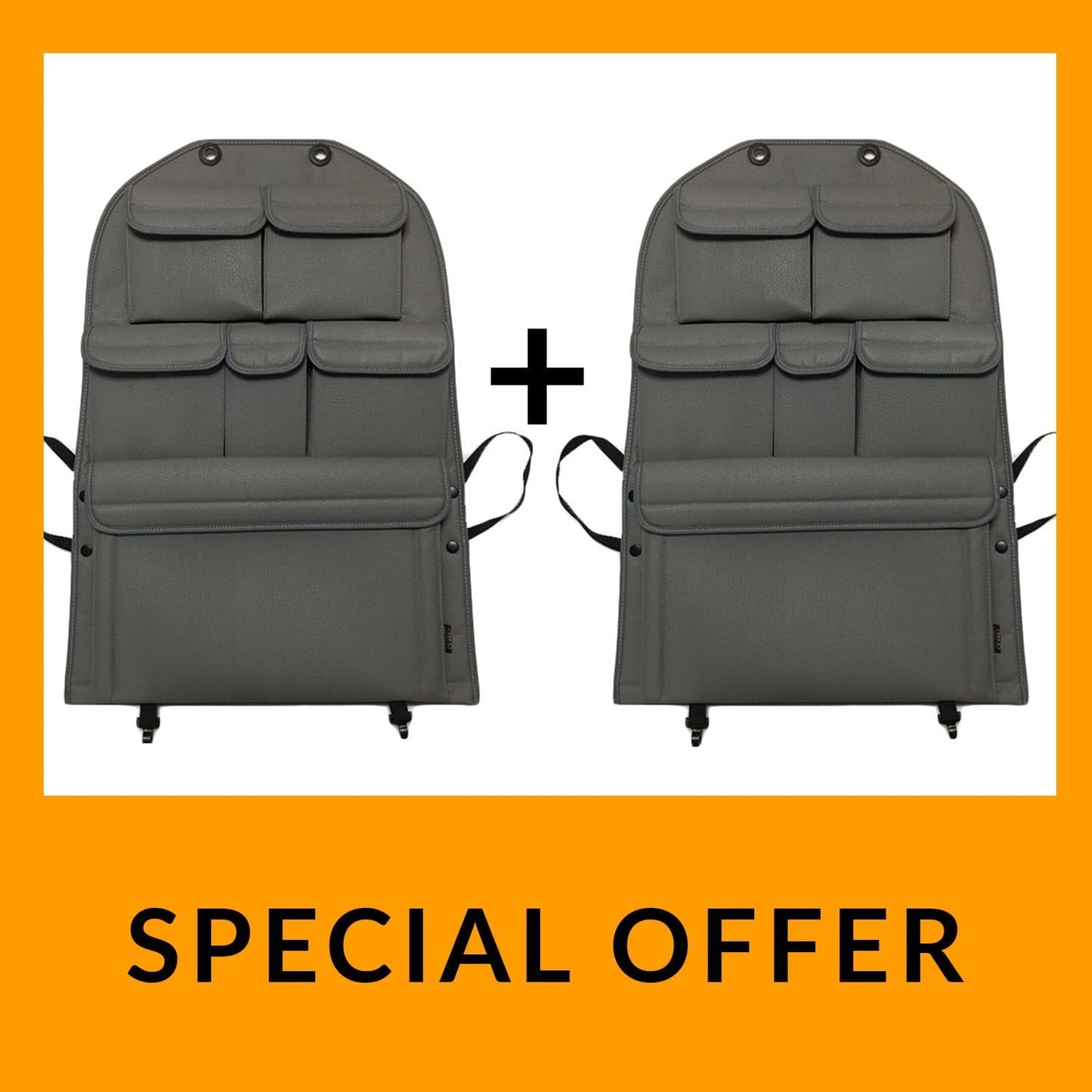 For VW T5 T5.1 Transporter Campervan Leatherette Back Seat Organiser – 2-Piece Bundle | Van-X