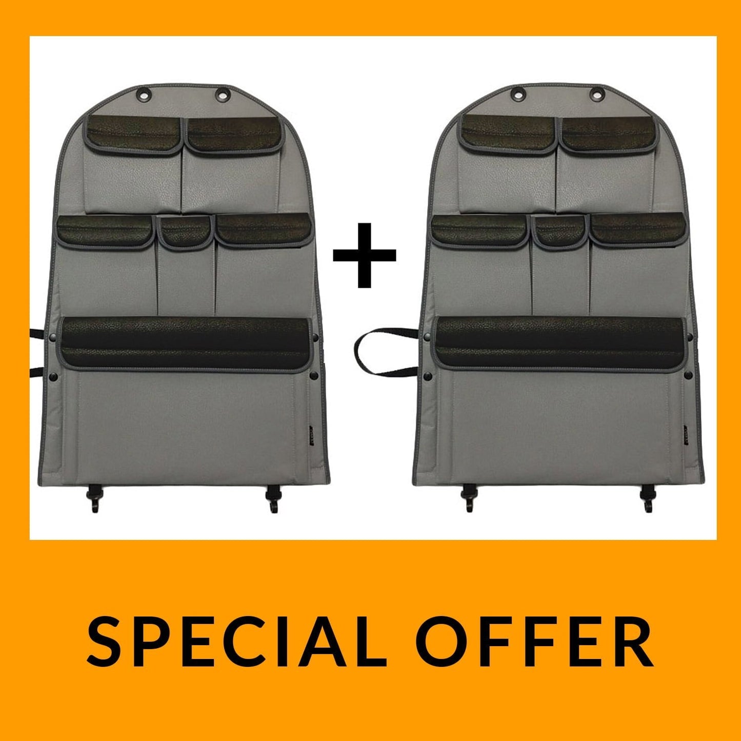For VW T5 T5.1 Transporter Campervan Leatherette Back Seat Organiser – 2-Piece Bundle | Van-X