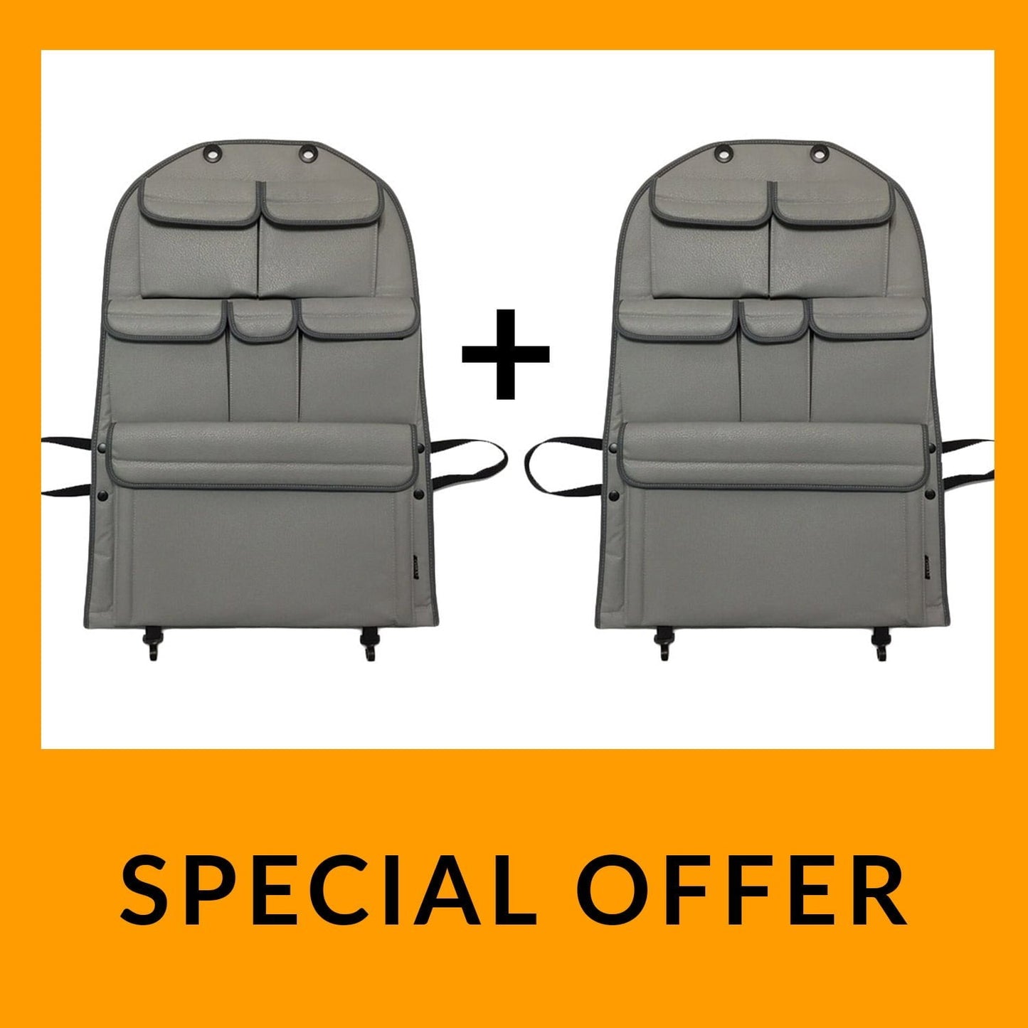 For VW T5 T5.1 Transporter Campervan Leatherette Back Seat Organiser – 2-Piece Bundle | Van-X
