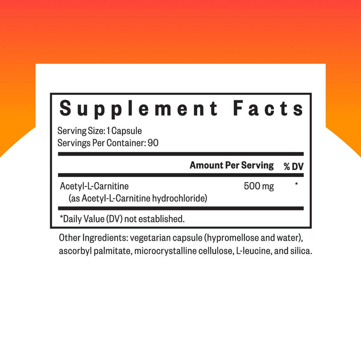 Seeking Health Acetyl-L-Carnitine 500 mg – 90 Capsules | Energy, Fat Metabolism & Memory