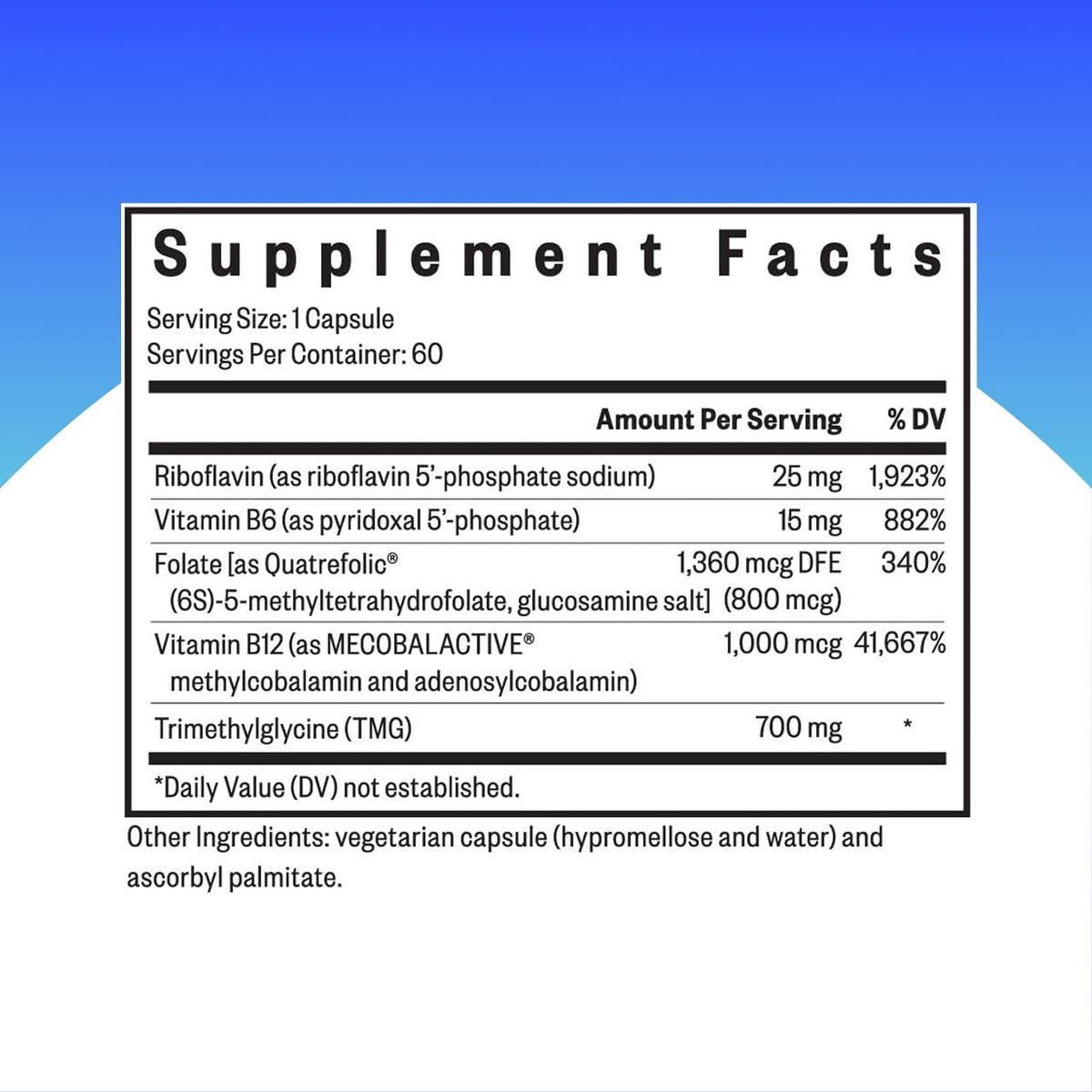 Seeking Health Homocysteine Nutrients - L-Methylfolate & B Vitamins - 60 Capsules