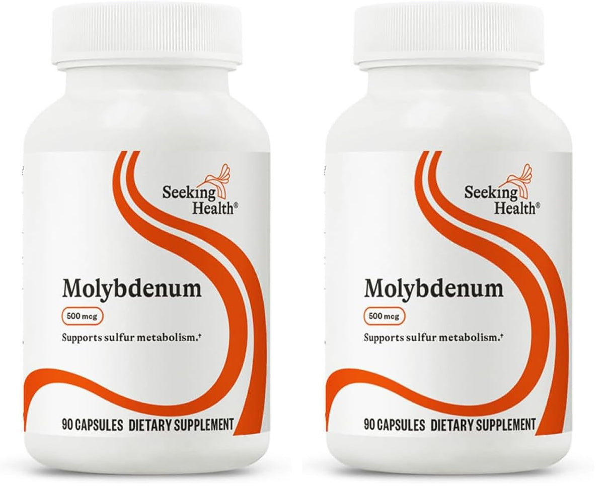 Seeking Health Molybdenum 500 mcg Glycinate Chelate — Detox, Metabolism & Iron Support (Pack of 2)