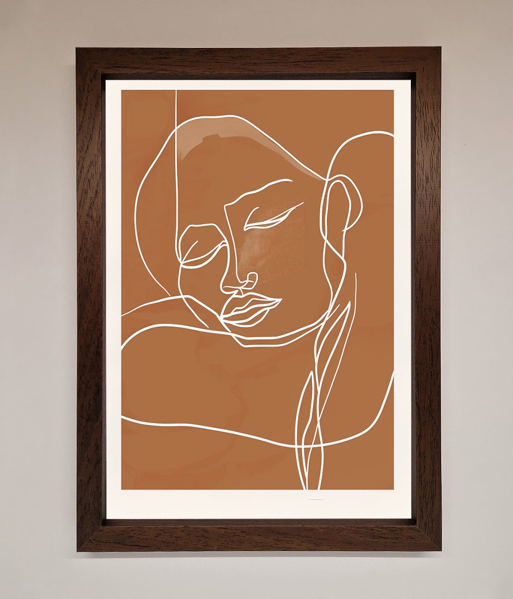 Sepia Lines Framed Wall Art