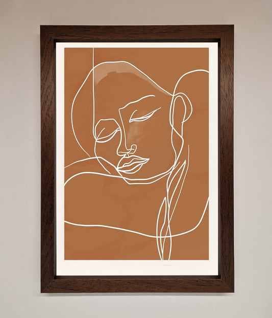 Sepia Lines Framed Wall Art