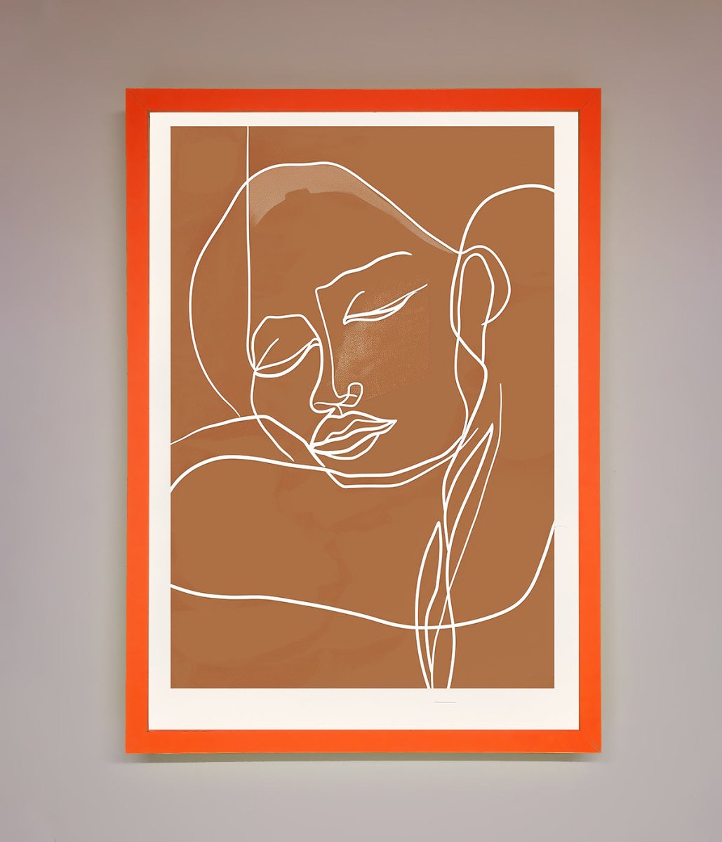 Sepia Lines Framed Wall Art
