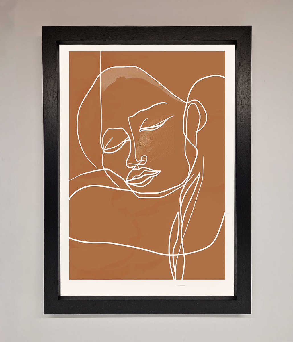 Sepia Lines Framed Wall Art