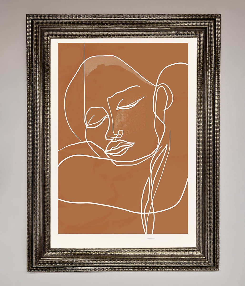 Sepia Lines Framed Wall Art