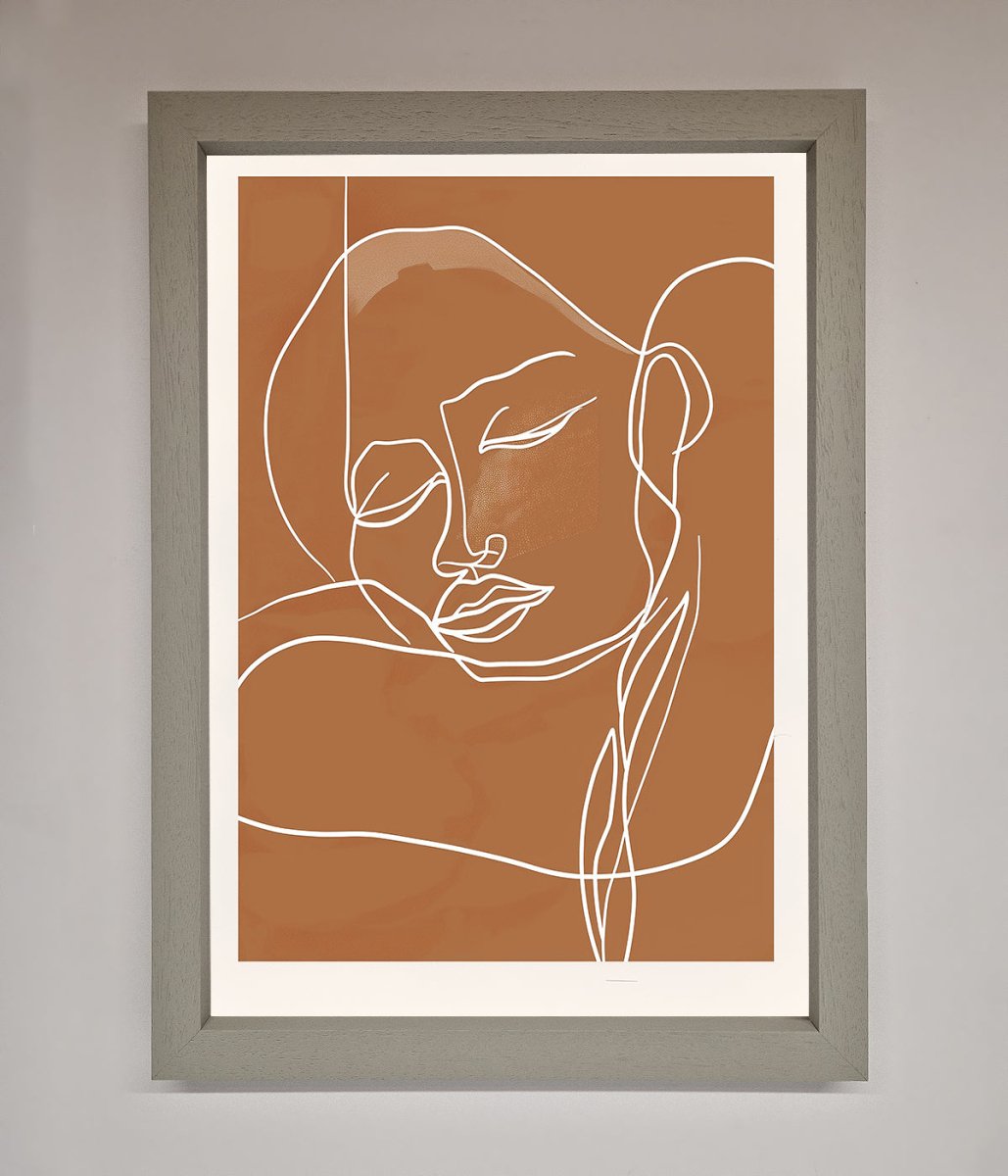 Sepia Lines Framed Wall Art