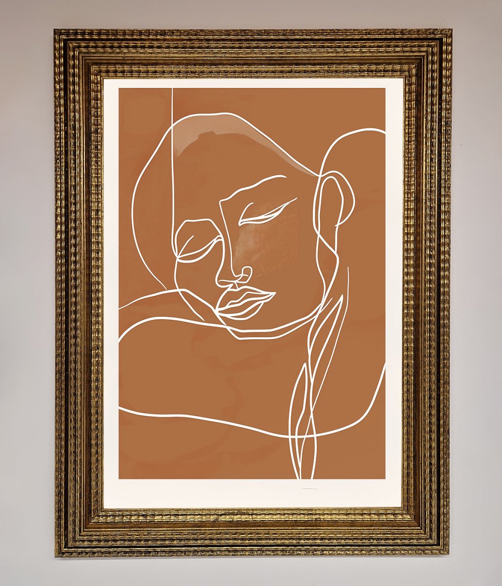 Sepia Lines Framed Wall Art