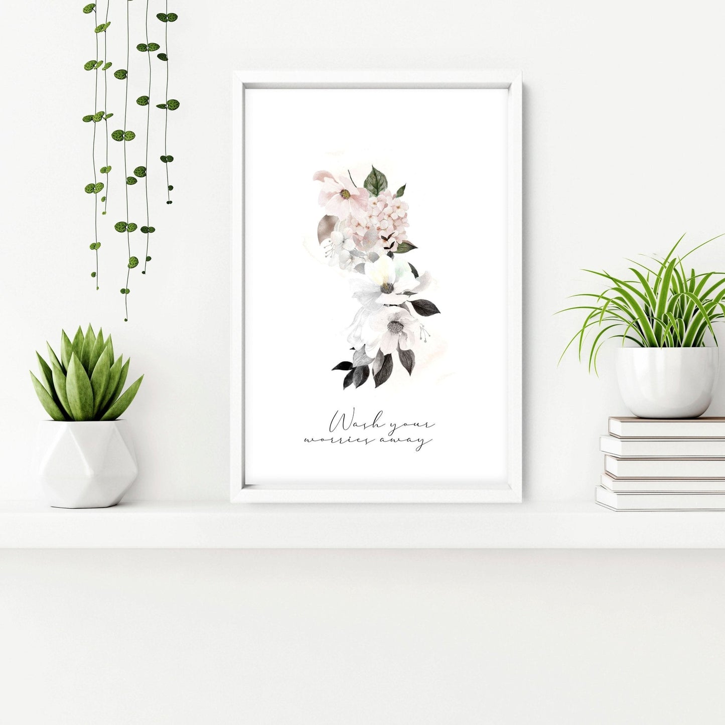 Framed bathroom art | set of 3 Shabby Chic wall art