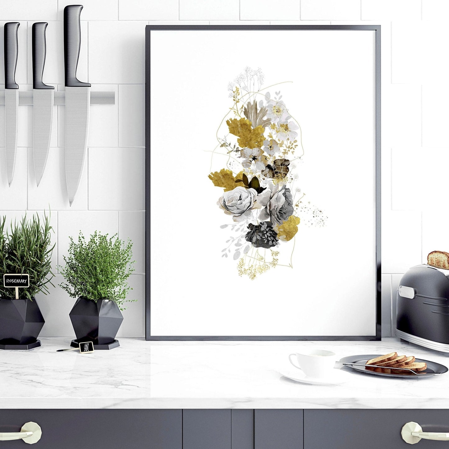 Artwork for kitchen walls | set of 3 wall art
