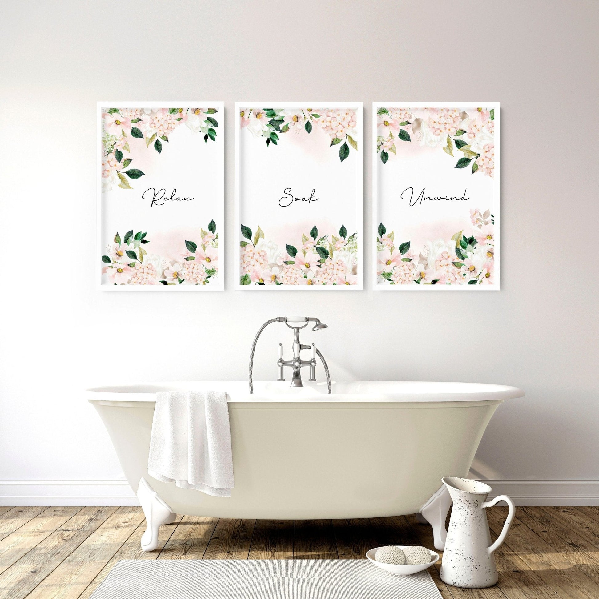 Artwork for a bathroom | set of 3 framed wall art