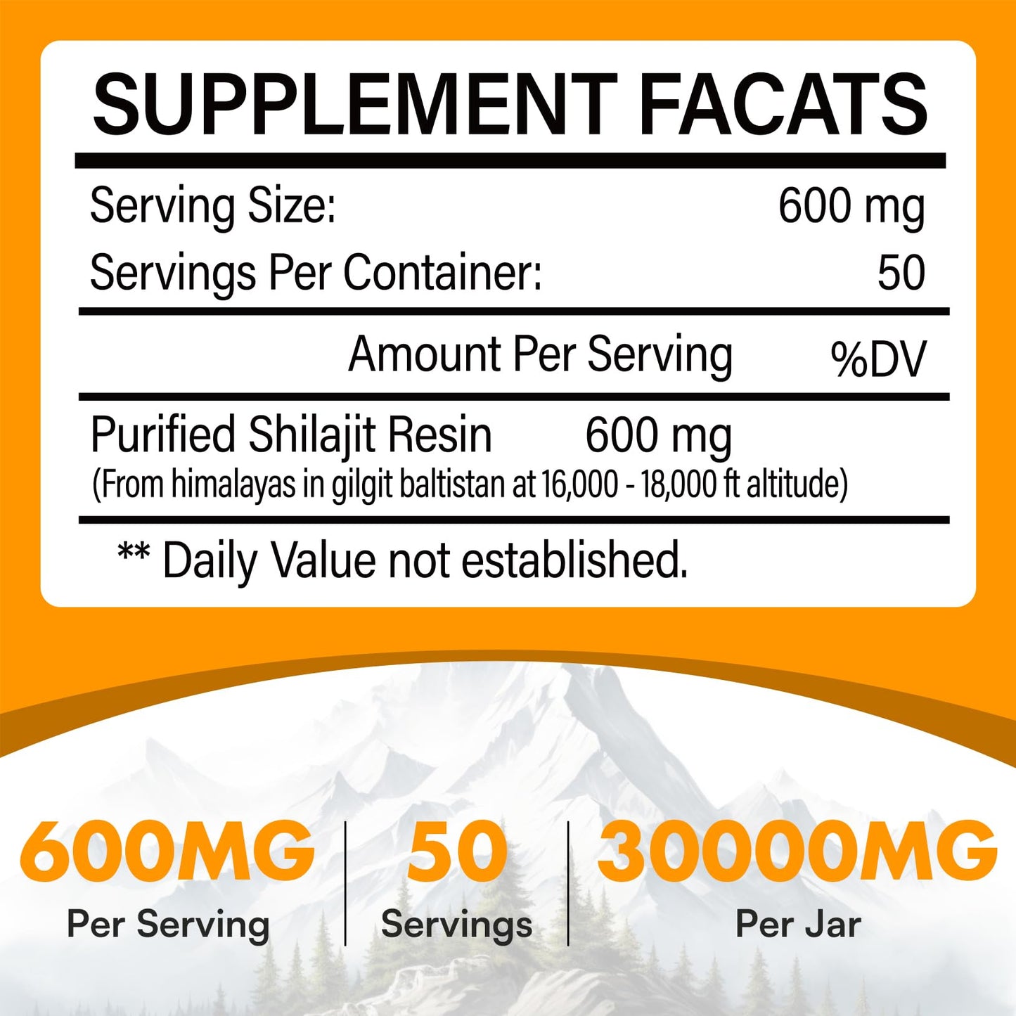 Shilajit Resin 600mg Gold Grade – 85+ Minerals, Fulvic & Humic Acids, 50 Servings
