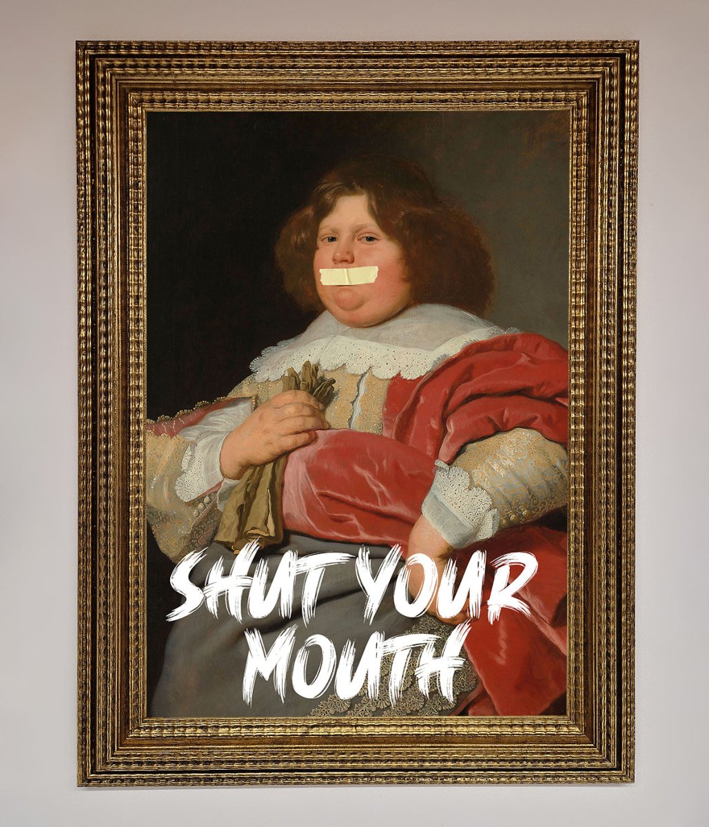 Shut Your Mouth Framed Print