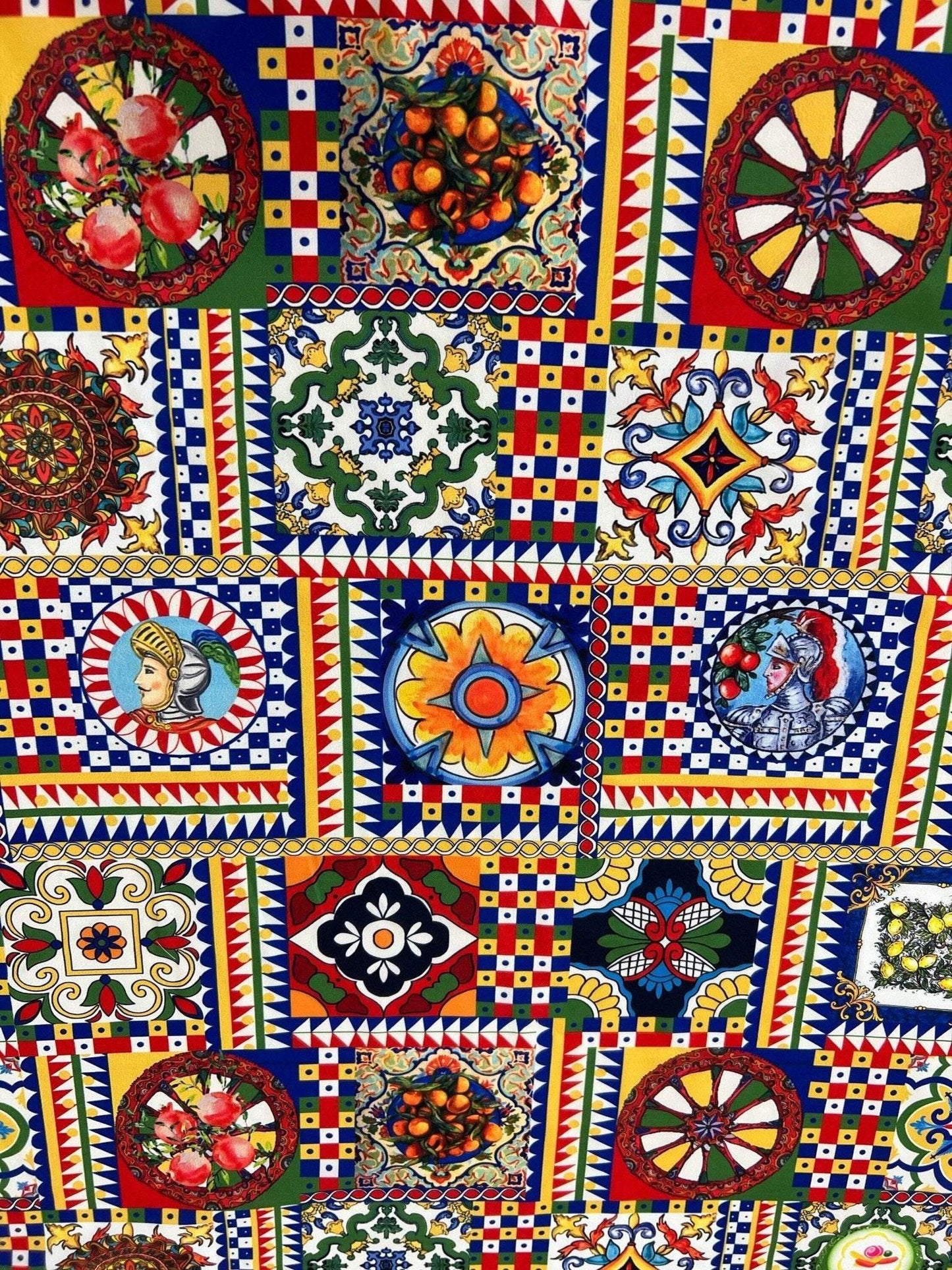 Sicilian Pattern Italian Fabric by Metre