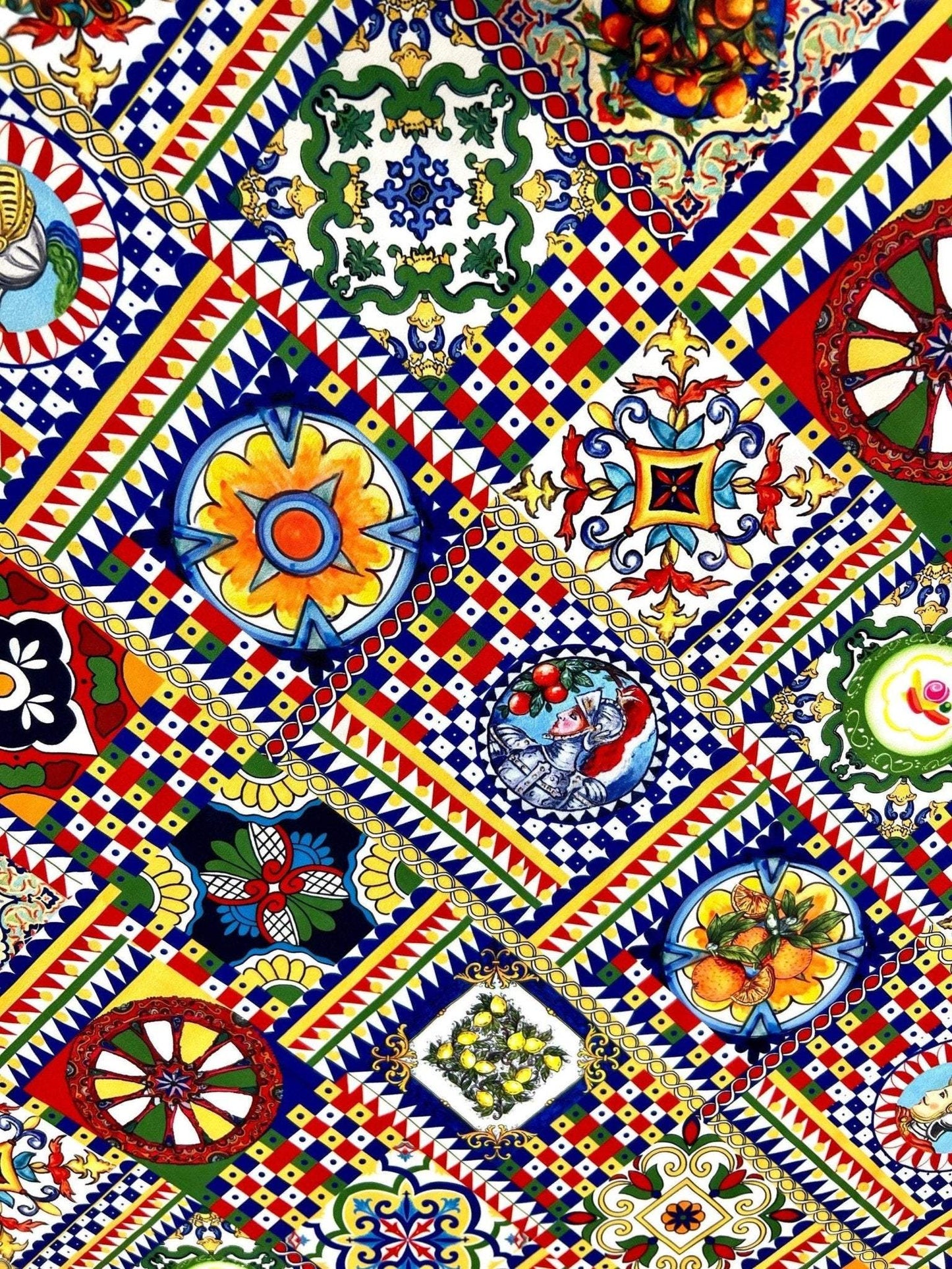 Sicilian Pattern Italian Fabric by Metre