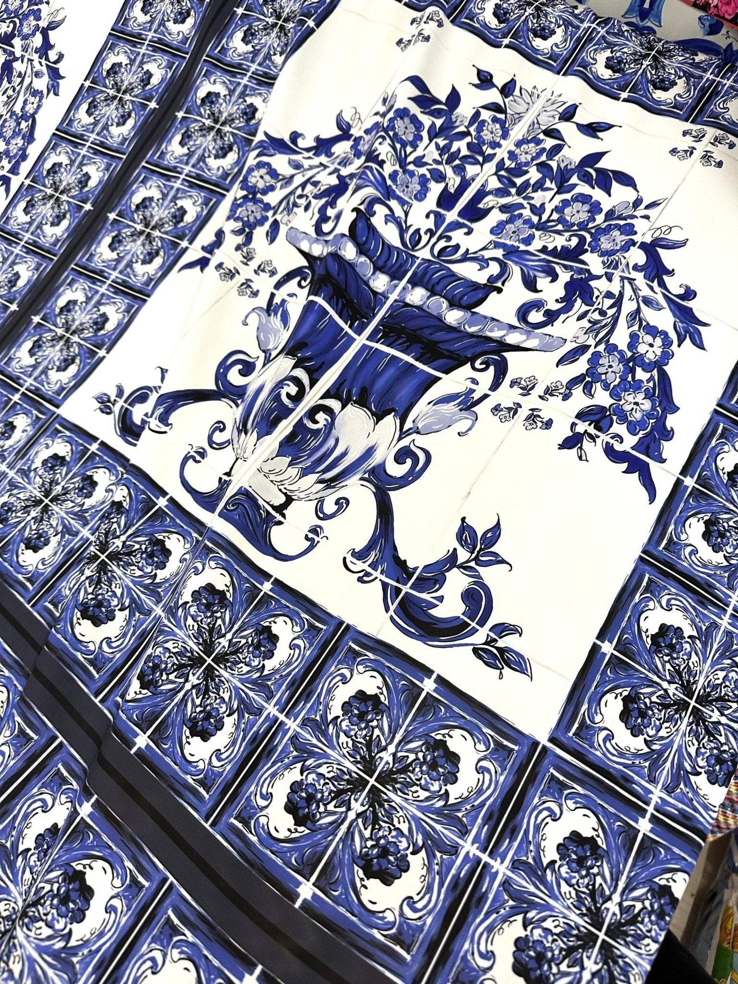 Majolica Floral Upholstery Fabric Sold by Metre