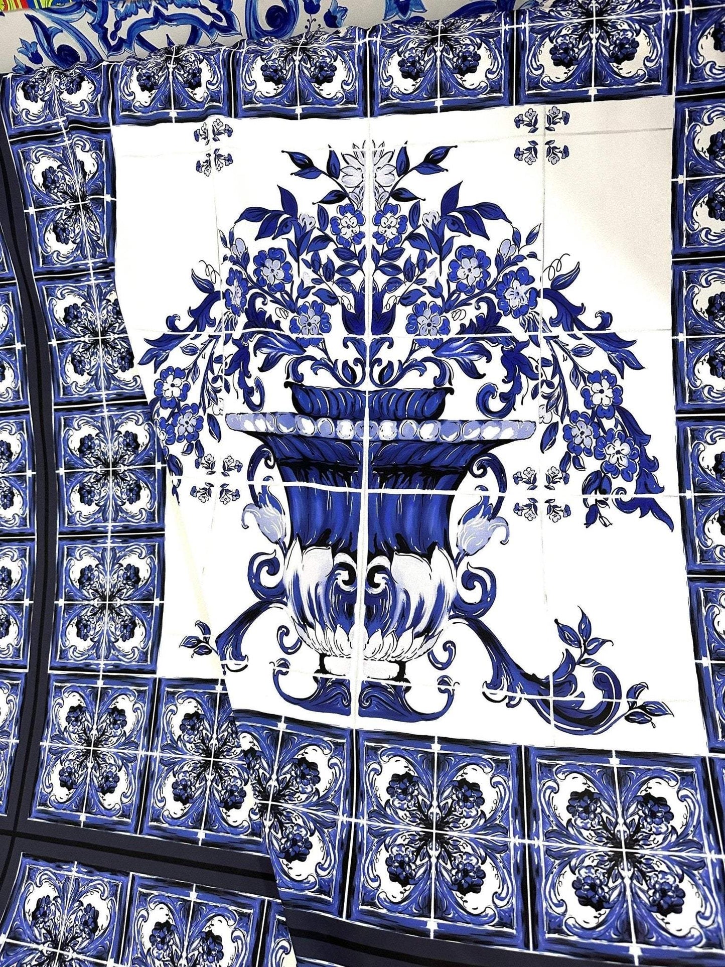 Majolica Floral Upholstery Fabric Sold by Metre