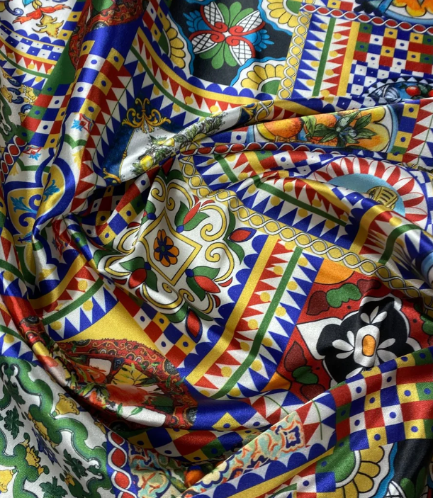 Sicilian Pattern Italian Fabric by Metre