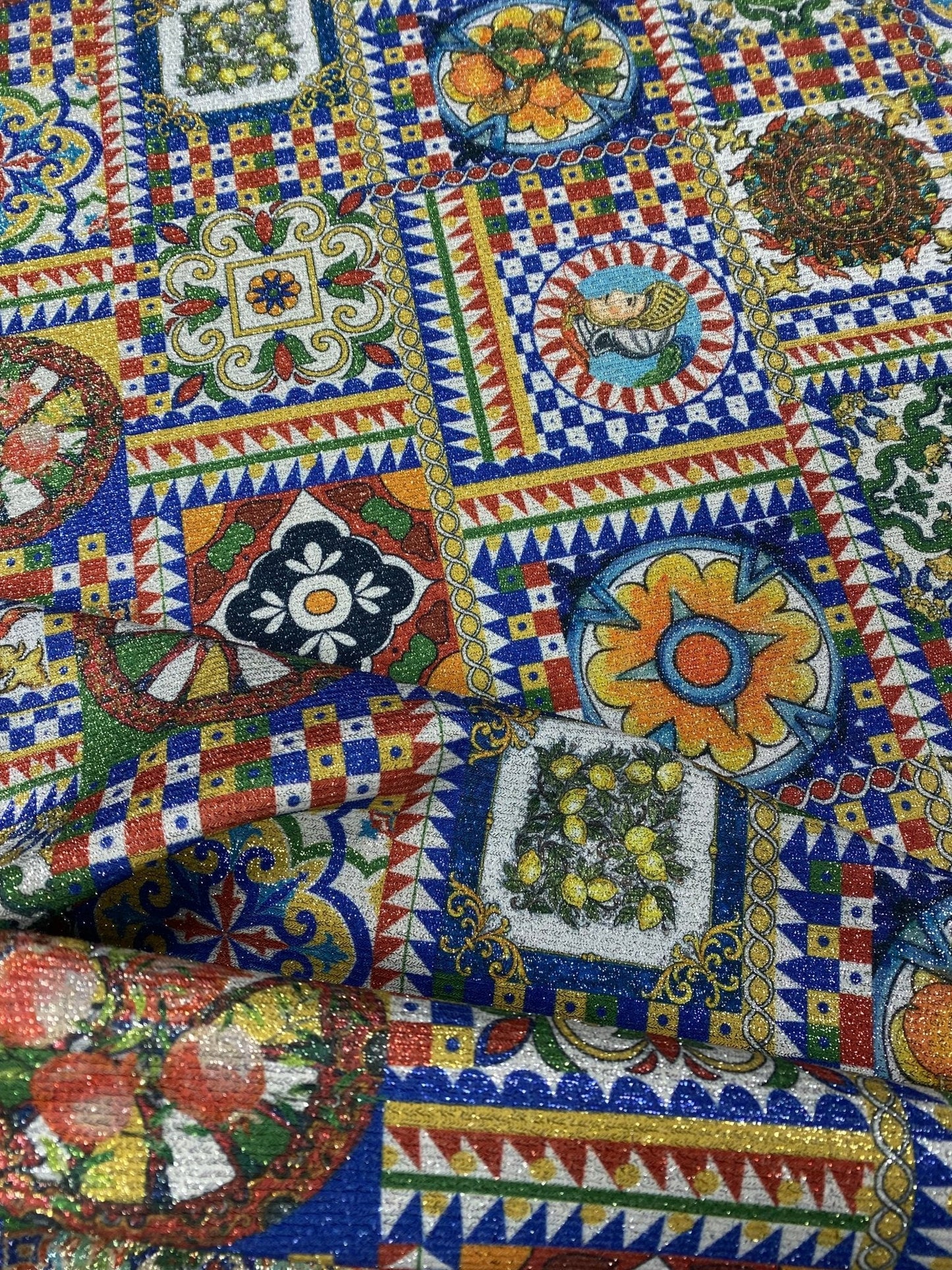Sicilian Pattern Italian Fabric by Metre