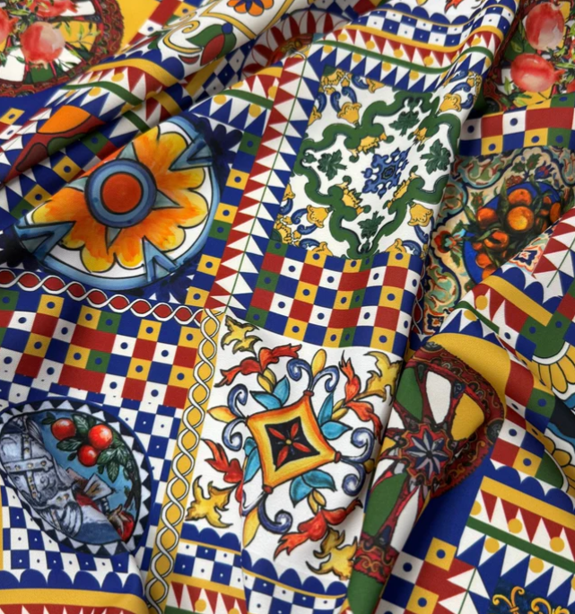 Sicilian Pattern Italian Fabric by Metre