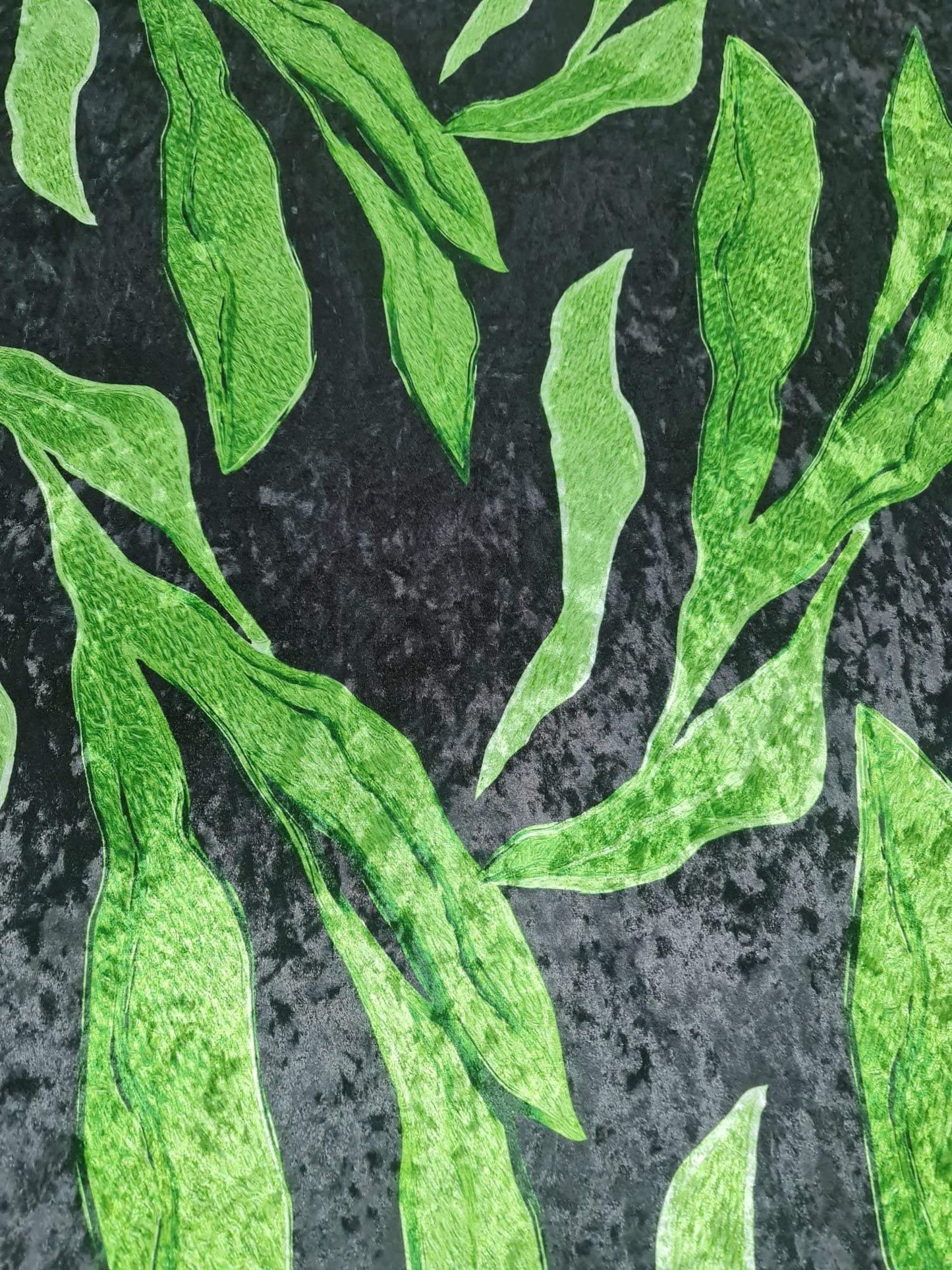 Silky Velvet Leaf Pattern Fabric by the Metre