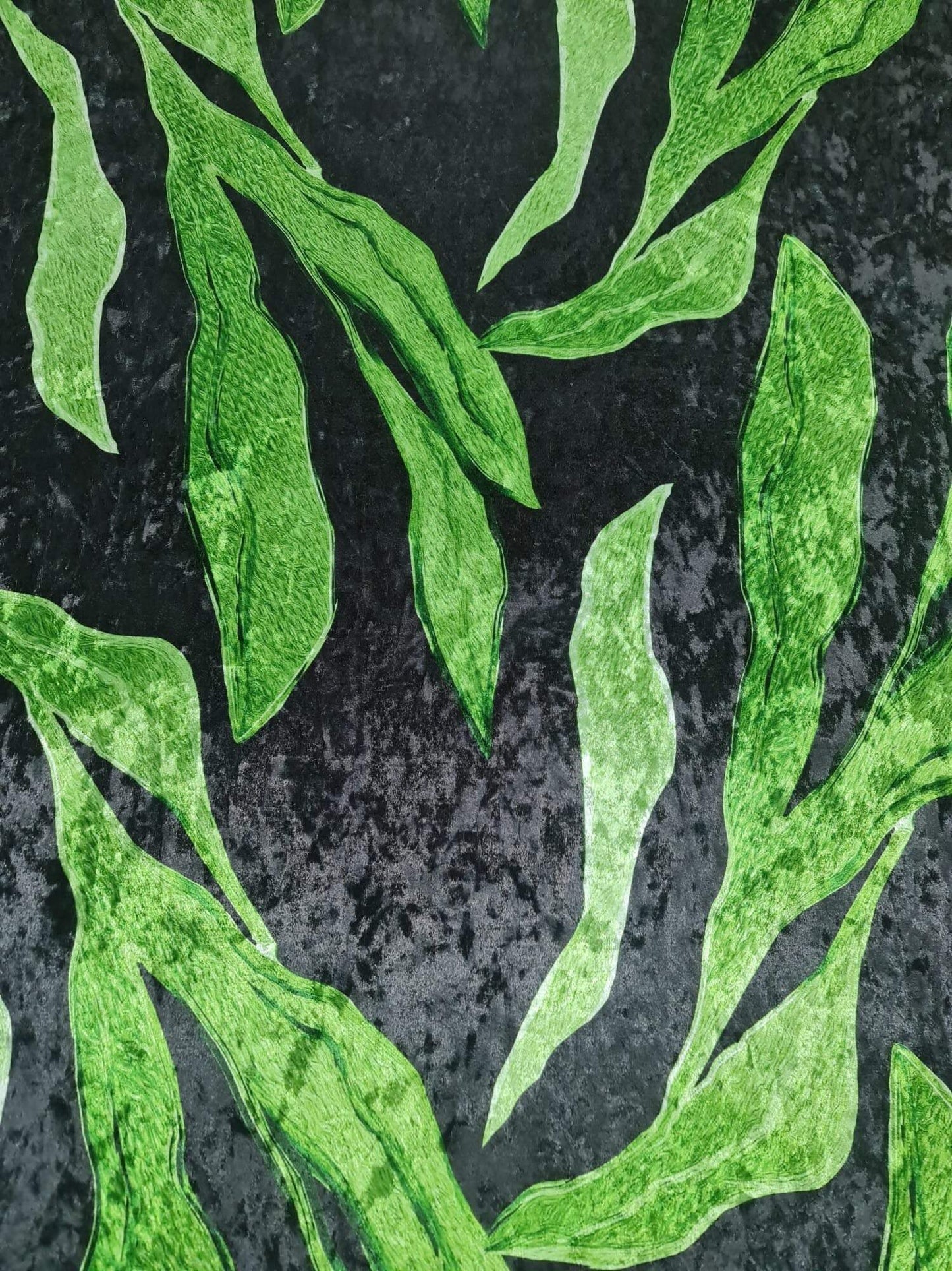 Silky Velvet Leaf Pattern Fabric by the Metre
