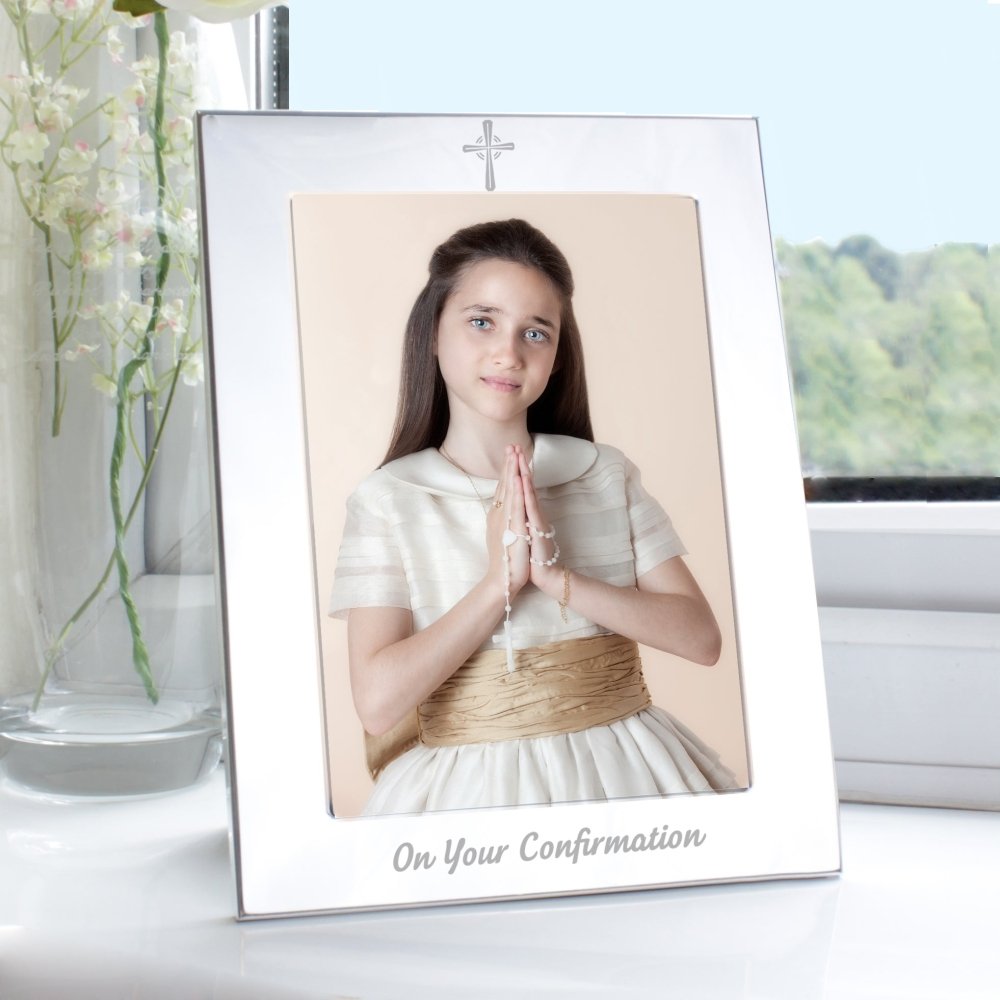 Silver 5x7 Inch Confirmation Photo Frame