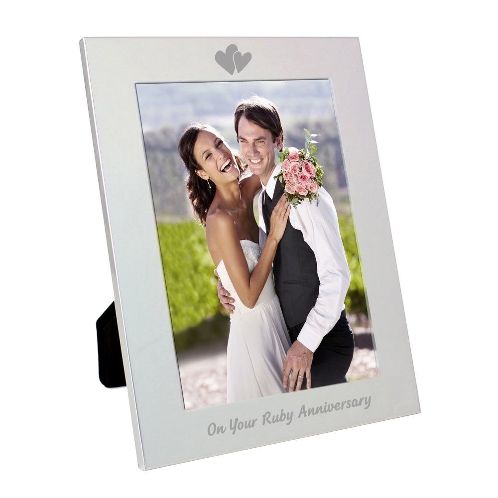 Silver 5x7 Inch Ruby Anniversary Photo Frame