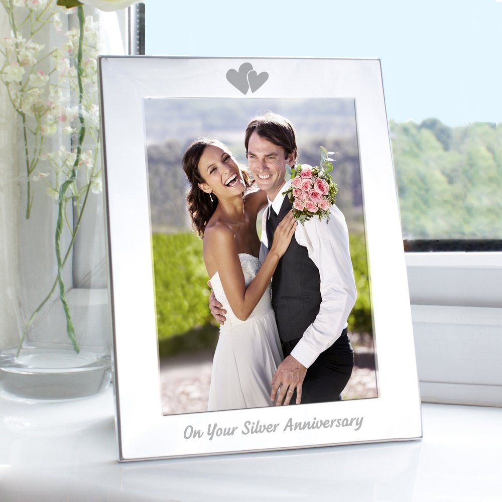 Silver 5x7 Inch Silver Anniversary Photo Frame